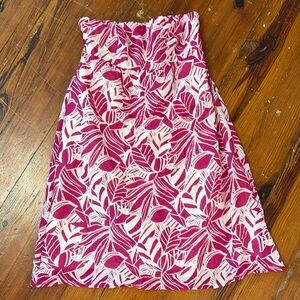 American Eagle Pink white strapless mini dress cotton smocked size 2